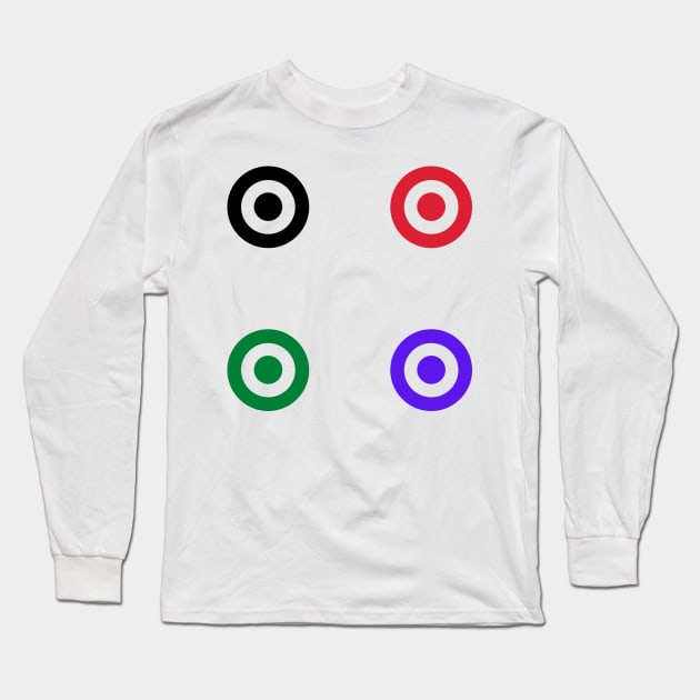 red blue black green target archery design Long Sleeve T-Shirt by Artistic_st